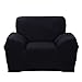 Jian Ya Na - Copridivano estensibile, copridivano angolare, in poliestere, estensibile per divano a L + 2 copricuscini, Nero , 1 Place: 90-140cm
