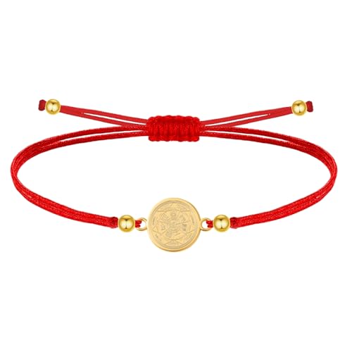 cotigo - Bracelet Ajustable des 7 Archanges en Acier Inoxydable, Amulette de Protection Spirituelle avec Sceau de Salomon, Bijou Religieux Talisman de Bénédiction et de Défense, Cadeau de Foi