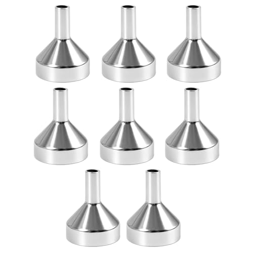 8 PCS Mini Entonnoir pour Petit Flacon, Petit Entonnoir pour Fiole en Acier Inoxydable, Mini Entonnoir de Cuisine, Entonnoir Inox pour Remplissage Précis de Liquides, Huiles et Poudres