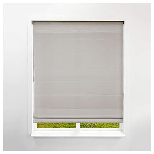 Arlo Blinds Light Filtering Fabric Roman Shades, Color: Pebble Beach, Size: 46.5" W x 48" H, Cordless Lift Window Blinds