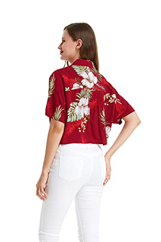 Image of Matchable Family Hawaiian Luau Men Women Girl Boy Clothes in Pineapple Garden Burgundy