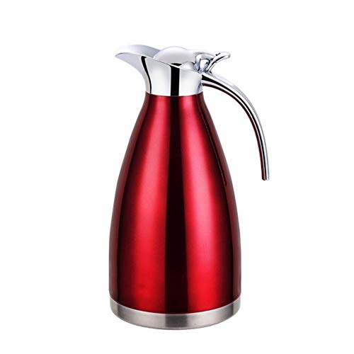 Jarra Térmica 304 Acero inoxidable doble pared aislado al vacío cafetera café Thermos café émbolo zumo/leche/té aislamiento Pot,Rojo,1.5 L（24 Hours Insulation）