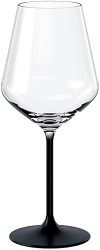 Villeroy & Boch Juego de 4 copas de vino de cristal, color negro excitante, aptas para lavavajillas, 9.2 in