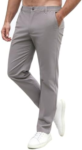 FizzPop Chino Hose Herren Freizeithose Regular Fit Stoffhose Golf Business | Handytasche, elastischer Bund, dehnbar, Reißverschluss, mehrere Größen und Farben erhältlich, Modisch u