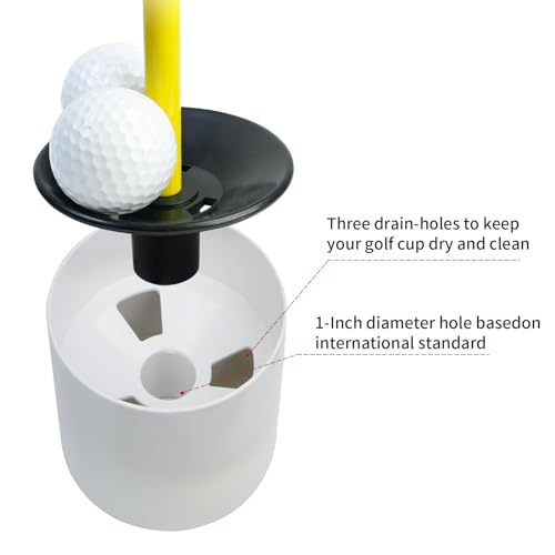 KOFULL Golf Putting Green Flag and Hole Cup for Yard Practice Set, Golf Flag Hole Cup Set, Portable 2-Section Fiberglass Golf Pin Flagstick, Gifts for Golfer - Image 6