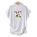 Produktbild DREAMING-Frühling Und Sommer Plus Size Damen Rollkragen Top Fledermaus Ärmel Kurzarm T-Shirt + Druck 2XL