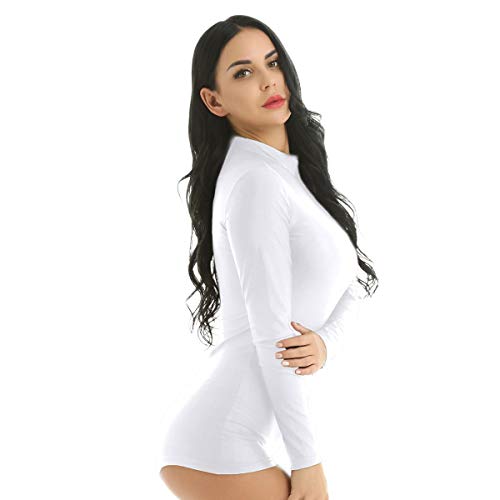 image for YONGHS Women's Mock Neck Long Sleeve Gymnastics Ballet Dance Short Leo