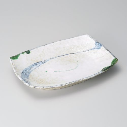 山下工芸 (Yamasita craft) 織部流線11.0長角盛皿 180-7-816