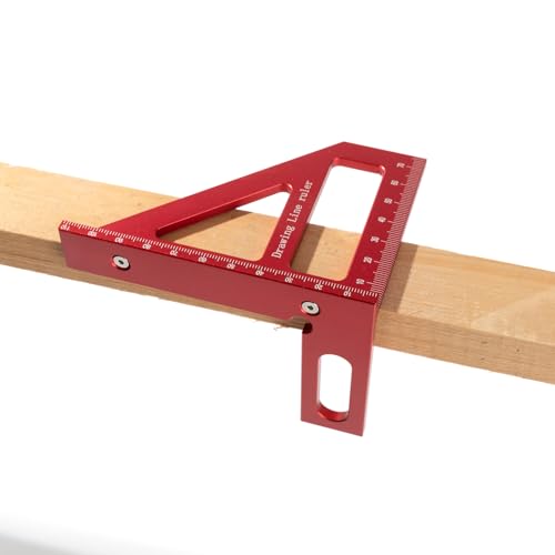 3D Multi Angle Measuring Ruler, 45°/90° Aluminum Alloy Woodworking Square Protractor Miter Triangle Ruler Woodworking Square Protractor for Carpenters Engineers Construction Worker (Metric)