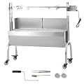 Happybuy Rotisserie Grill with Windscreen, BBQ Pig Lamb Goat, 46 Inch 132 Lbs, 52W Electric Motor, Stainless Steel, for Camping Outdoor