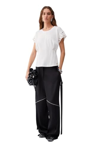 T-shirt femme Liu Jo TA6251 : top à œillets tendance pour un style décontracté