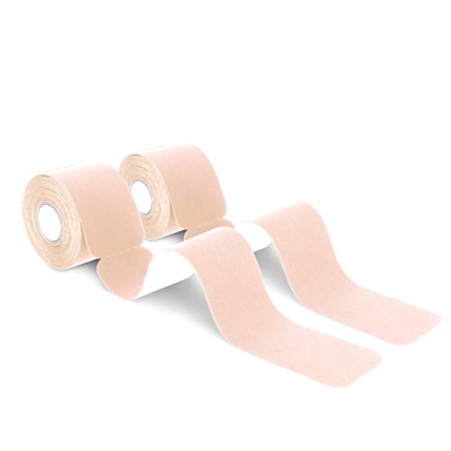 SpiderTech Gentle Precut Kinesiology Tape Roll - Pack of 2 - (40 Strips - 2" x 10") Preferred by Athletes. Reduce Inflammation, high-Grade Cotton Material, Help re-Train Muscles