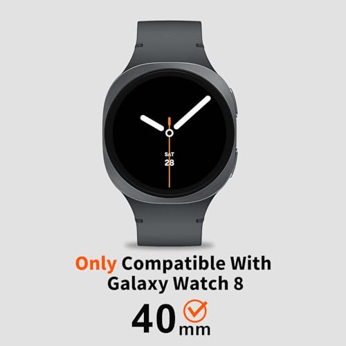 Suphart 3 in 1 Metal Cover Compatible with Samsung Galaxy Watch 8 Case 40mm (2025 Model) for Women Men, Ultra-Thin Lightweight Built-in Screen Protector for Galaxy Watch 8 40mm (Black) by Suphart - Image 7