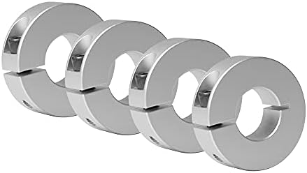 Sinoblu 4pcs 8mm Linear Rail Stop Collars Aluminum Shaft Collar, 8mm Bore Size, 30mm OD, with M4 Set Screw, 10mm Thickness (Pack of 4)