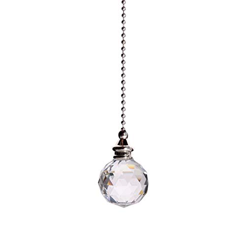 Clear Crystal Prism Ball 30Mm 2 Pieces Dazzling Crystal Ceiling Fan Pull Chain Pull Chain Extension With Connector For Ceiling Light Fan #TOP1