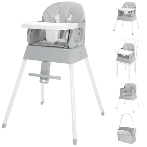 5 in 1 Foldable Baby High Chair,Convertible Highchair for Babies and Toddlers-Portable Infant...