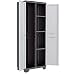 Keter Linear Armario escobero, Negro/Gris Tiradores en Azul, 173 x 68 x...