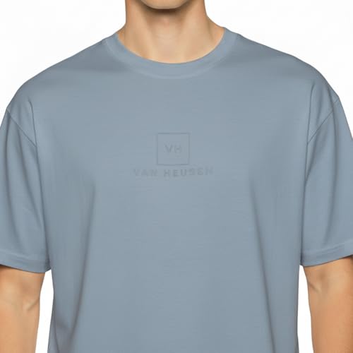 Image of Van Heusen Men's Premium Cotton Oversized Drop Shoulder Brand Logo T-Shirt