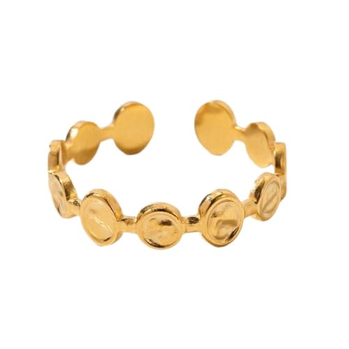 ZEBRAGO Vintage White Natural Stone Inlay Ring Sun Star Pattern