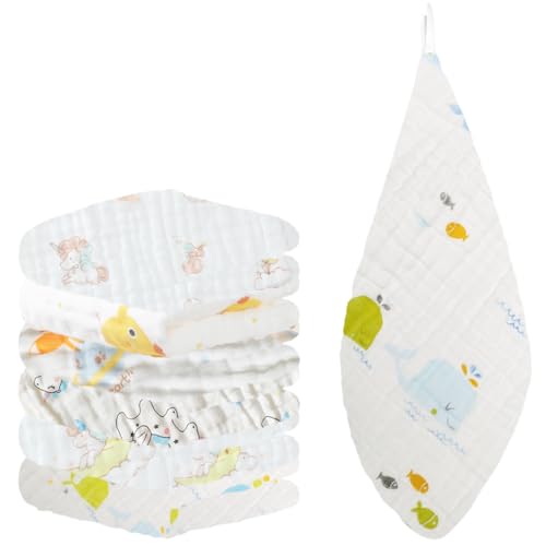 JYNVO 6 Stück Moltontücher, Burp Cloth Baby, Weiche Spucktücher, Saugstark Mulltücher 50X25 cm Für Jungen Mädchen, Spucktücher Baby Mädchen, Zufälliger Stil