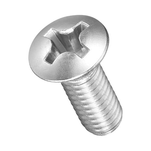 Image of METALLIXITY Semi-Countersunk Oval Head Machine Screws (M6-1x16) 30Pcs, 304 Stainless Steel Phillips Cross Recessed Machine Screw Bolts - for Furniture Assembly DIY Projects, Silver