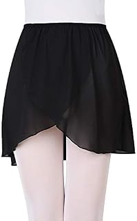 Bezioner Girls Ballet/Dance Wrap Skirt Chiffon Pull on Ballet Skirt Elastic Waist Women