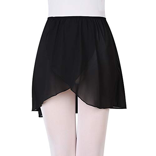 Bezioner Girls Ballet/Dance Wrap Skirt Chiffon Pull on Ballet Skirt Elastic Waist Women