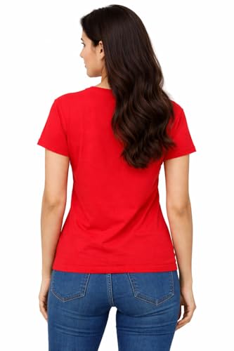 Image of Hangout Hub HH95 Tshirt for Womens | Regular Fit | Super Combed Cotton Women T-Shirt | Solid Plain Tees | Round Neck T Shirt | Half | Pack of 2 | 3 | 4 | 5 | 6