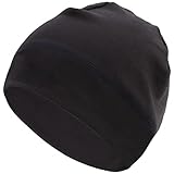 RLSFV Laufmütze Herren Damen Sportmütze Mütze Fleece Thermo Komfortabel Übergangs Mütze Hohe Elastizität Winddicht Funktionale Mütze Unisex Farbe: Schwarz Groesse: one site