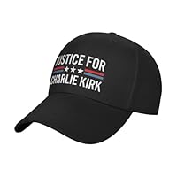 Justice for Charlie Kirk Hats Adult Adjustable Classic Casquette Hat Baseball Cap Black
