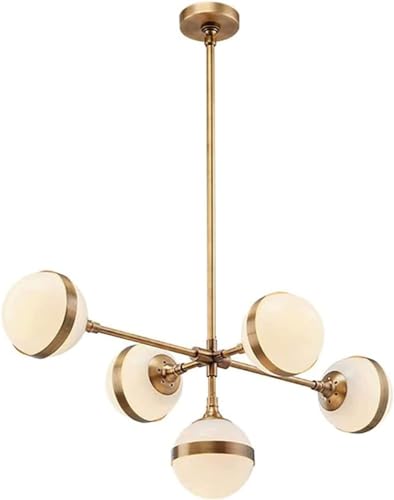 Lustre suspension Sputnik moderne or et verre opalin haut de gamme
