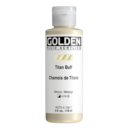 Golden Fluid Acrylics Acrylfarbe, 118 ml, Weiß (Titan Buff)