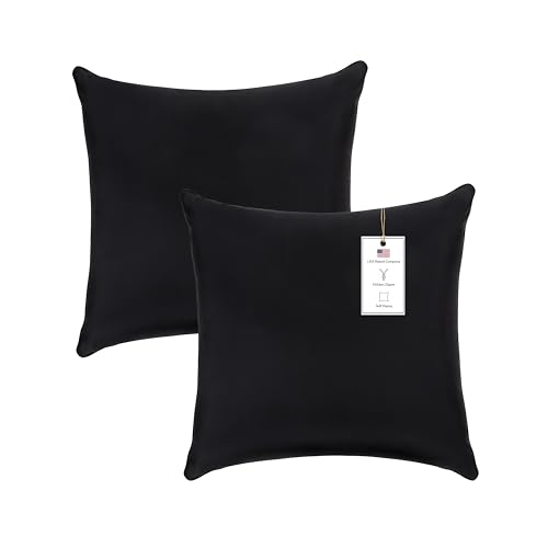 A1 HOME COLLECTIONS A1HC Luxurious Outdoor Waterproof Pillow Covers 18x18 Inches (Pack of 2, Onyx), Throw Pillow Covers for Pool Areas, Garden, Sofa, Chairs, Beds, Tent, Patio