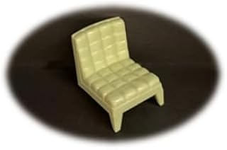 Dollhouse3DParts, Easy Chair, Marx Vintage Dollhouse Furniture, Contemporary Line, 1/2"-1:24 Scale, Mint Green Hard Plastic, 1950s-1960s Style