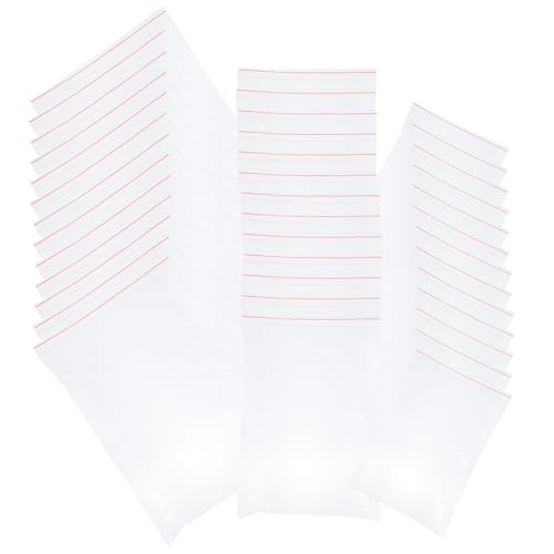 SEWACC 300pcs Self-Sealing Clear Sleeves Storage Bags for Photos Cards Documents Reusable Plastic Pouches for Art Prints Organization