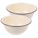 Bol mélangeur profond – ce bol en émail vintage peut servir de pétrin, de bol à fruits, de bassine à vaisselle, et bien plus