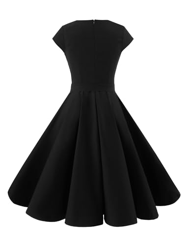 Image of Dressystar Women's Vintage 1950s A Line Cap Sleeve Cocktail Party Dress