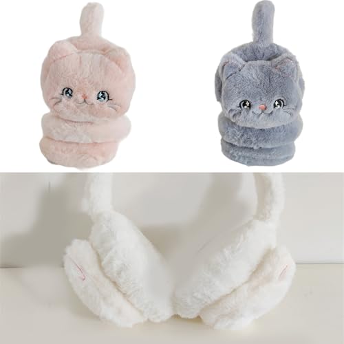 Plush Cat Earmuffs for Girls and Kids Ear Warmer Furry Headband for Winter Christmas New Year Birthday Gifts2