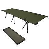 WAQ 2WAY キャンプ コット 静音 軽量 折りたたみベッド 耐荷重150kg ハイ/ロー切替可能 (マット8cmセット(オリーブ) - 600Dシート)
