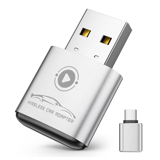 Wireless CarPlay Adapter for Apple iPhone 2026 Upgraded (Silver) | Mini Design, Converts Factory Wired to Wireless Adapter for CarPlay, Plug and Play, Auto Connect Fast and Stable