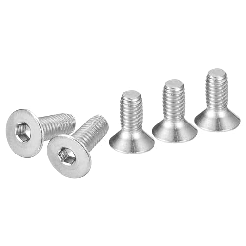 Image of DTGN M4-0.7 x 10mm Flat Head Socket Cap Screws, 100 Pack 304 Stainless Steel Hex Socket Flat Head Screws, Full Thread, Countersunk Bolts