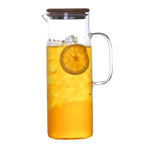 Carafe/bocal à eau pour boissons maison - Capacité : 1000/1200/1500 ml - Matériau : verre borosilicaté et bambou - Caractéristiques : peut être feu - Chauffage électrique en céramique. 2 couleur Cover