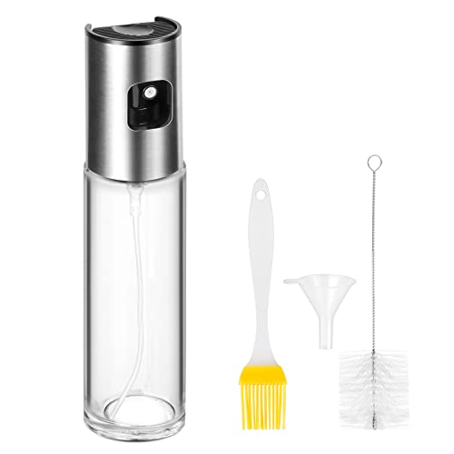 CUESVAP Vaporisateur Huile, 100ml Spray Huile Cuisine, Distributeur Huile d'olive avec Pinceau, Bouteille Huile et Vinaigre pour Cuisiner, Griller et Frire