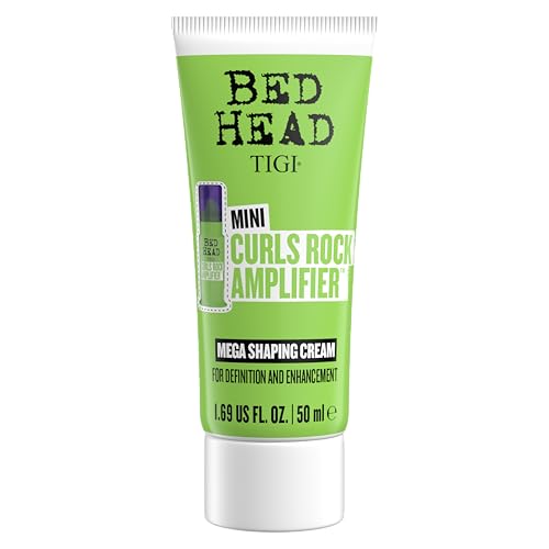 TIGI Bed Head Curls Rock Amplifier Travel Mini – Curl Shaping and Defining Cream with Anti Frizz Protection for Beautifully Enhanced Curls and Waves, 1.69 fl oz​