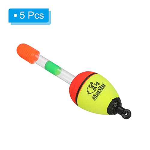 PATIKIL 0.1oz Fishing Bobbers, 5 Pack EVA Fishing Float for Saltwater Freshwater Fishing Yellow - Image 3