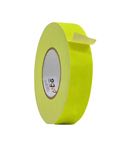 Image of WOD GTC12 Gaffer Tape, Fluorescent Yellow Low Gloss Finish Film, 1.5 in. x 60 ft. (Pack of 32) Residue Free, Non Reflective Cloth Fabric, Secure Cords, Water Resistant, Photography, Filming Backdrop