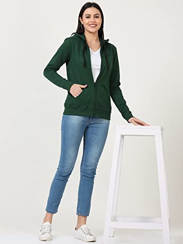 Image of Ideation Women's Cotton Full Zipper Sweatshirt Hoodies with Kangaroo Pocket