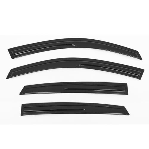 IKON MOTORSPORTS Tape on Window Visors Compatible with 2016-2021 Honda Civic Sedan, Mugen Style Acrylic Smoke/Tinted Rain Guards, Side Window Wind Deflectors 4PCS