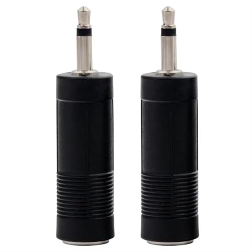 Adaptador de audio de 6,35 mm macho a 3,5 mm hembra para conector de altavoz 6
