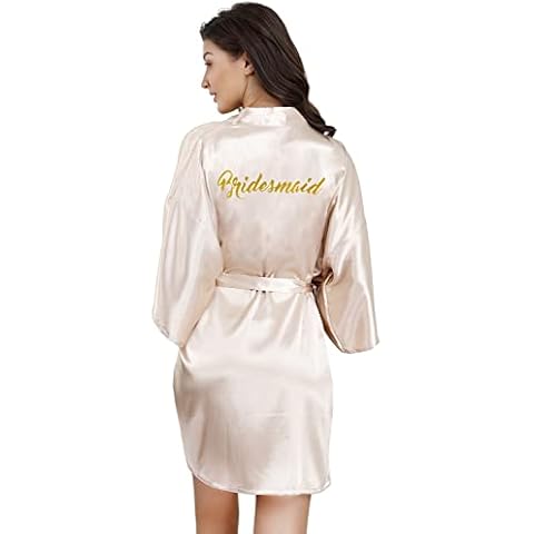 EPLAZA Bridesmaid Satin Robe with Glitters Cover